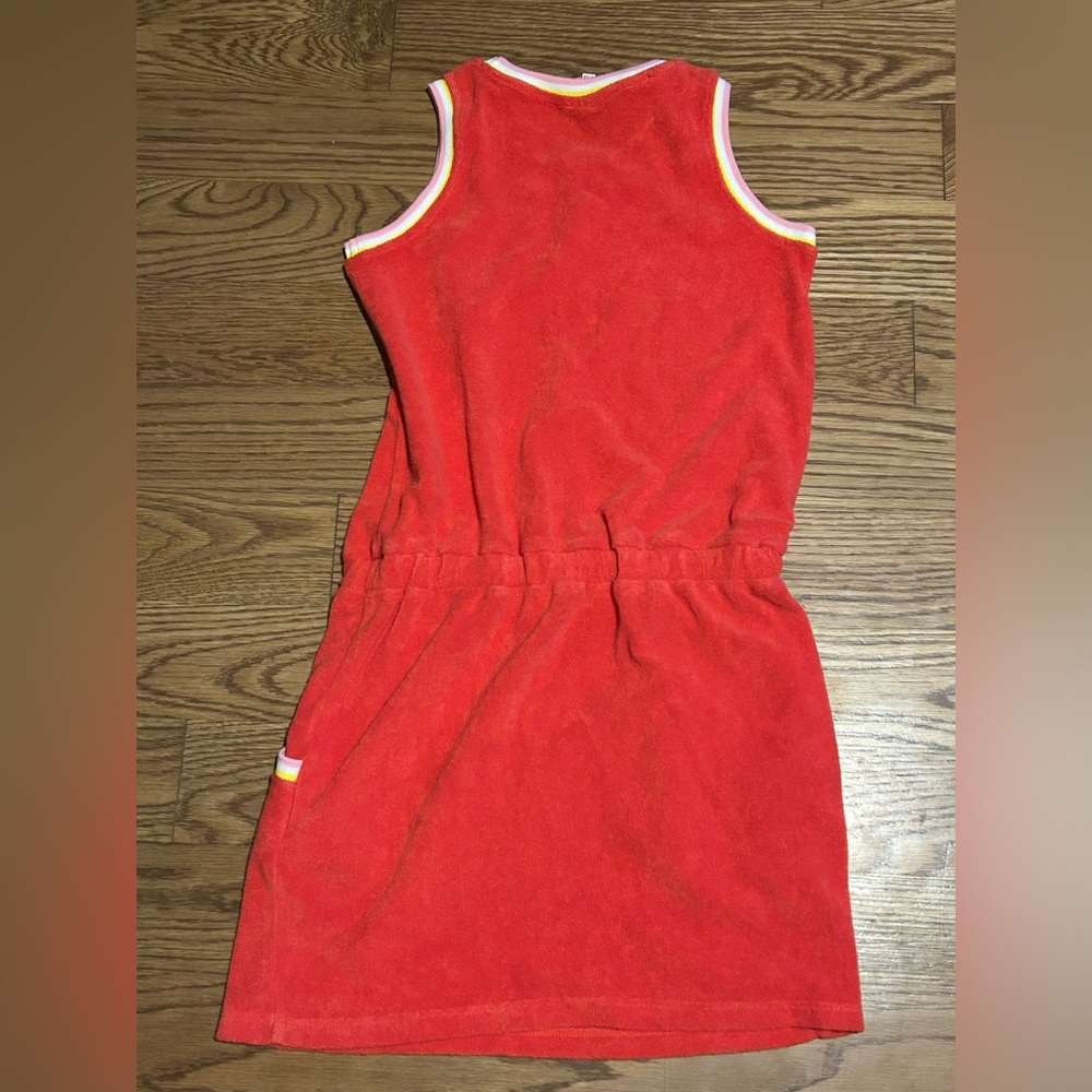 NWOT Bonton Red Sleeveless Dress with Logo and Trim - Picture 6 of 7